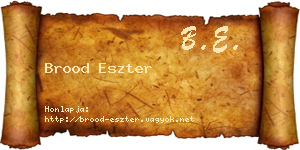 Brood Eszter névjegykártya